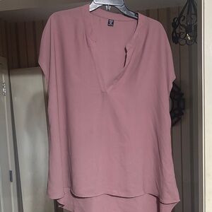 SHEIN Mauve V-Neck Blouse